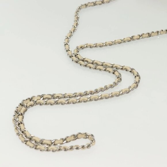 CHANEL Matelasse Chain Wallet Tweed White Silver CC Auth 138800 - Picture 8 of 16